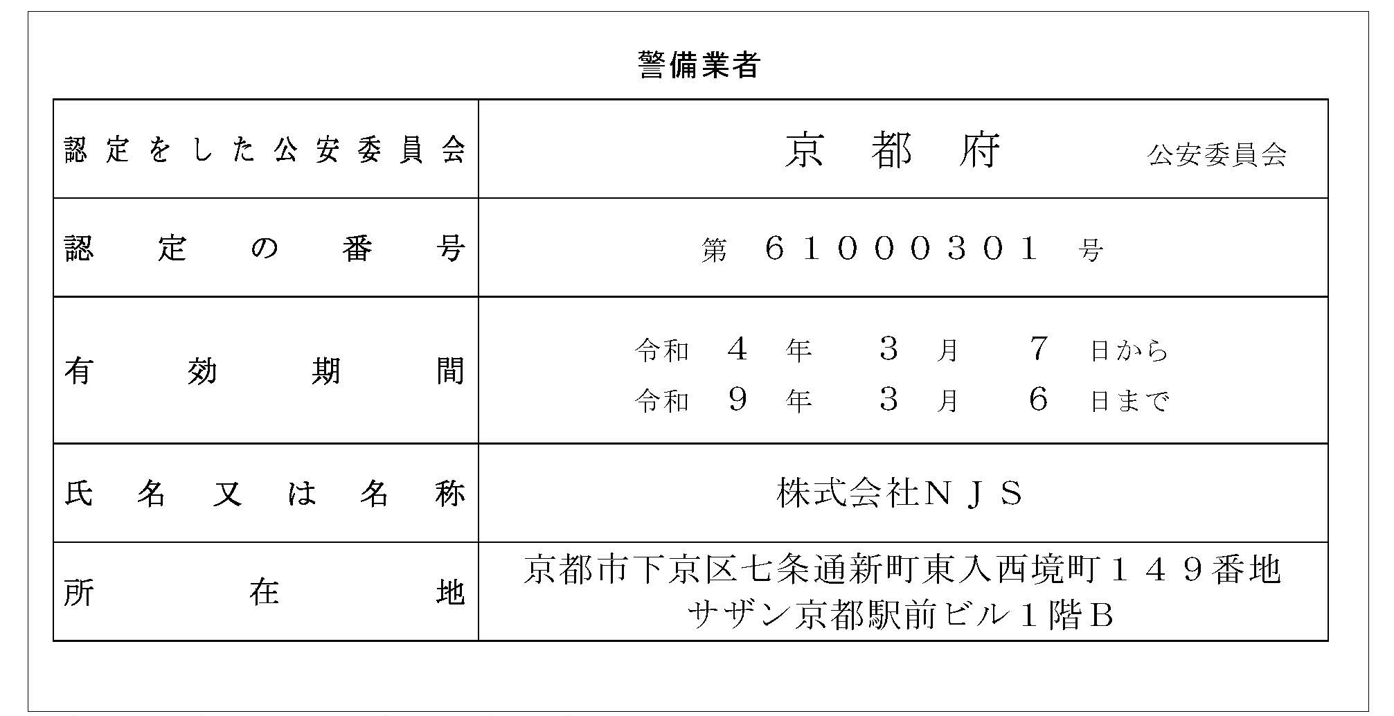 警備業標識